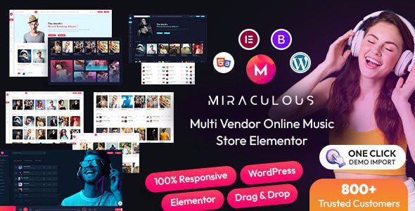 Miraculous – Multi Vendor Online Music Store Elementor WordPress Theme