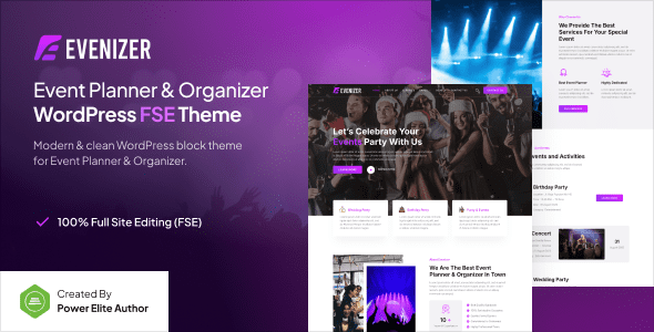 Evenizer – Event Planner & Organizer FSE WordPress Theme