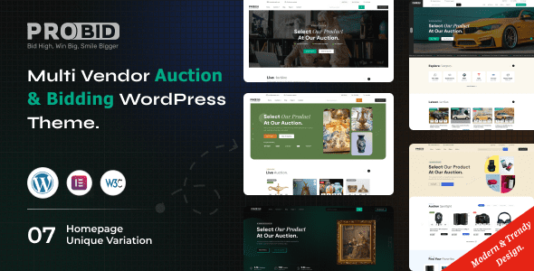 Probid – Multi Vendor Auctions WooCommerce WordPress Theme 1.1.0 1 Probid – Multi Vendor Auctions WooCommerce WordPress Theme 1.1.0