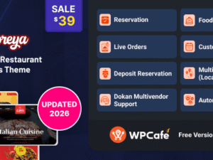 Gloreya – Food Ordering & Delivery Restaurant WordPress Theme 2.0.10